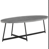 Modern Gray and Black Oval Coffee Table