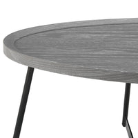 Modern Gray and Black Oval Coffee Table