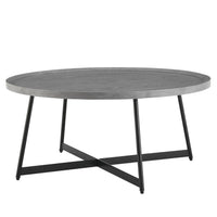 Modern Gray and Black Round Coffee Table