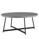 Modern Gray and Black Round Coffee Table