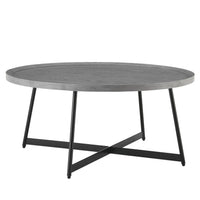 Modern Gray and Black Round Coffee Table