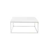 White and Chrome High Gloss Square Coffee Table