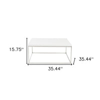 White and Chrome High Gloss Square Coffee Table