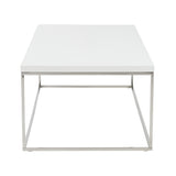 White and Chrome High Gloss Coffee Table