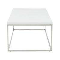 White and Chrome High Gloss Coffee Table