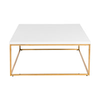 White and Gold Square Coffee Table