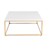 White and Gold Square Coffee Table