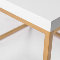 White and Gold Square Coffee Table