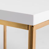 White and Gold Square Coffee Table