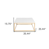 White and Gold Square Coffee Table