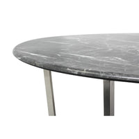 Black on Stainless Faux Marble Round Coffee Table