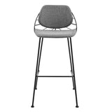 Set of Two Leaf Framed Gray Bar Stools