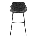 Set of Two Leaf Black Counter Stools