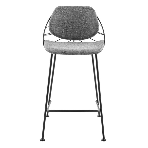 Set of Two Leaf Gray Counter Stools