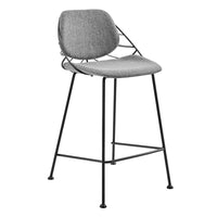 Set of Two Leaf Gray Counter Stools
