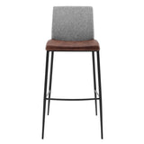 Set of Two Brown and Gray Bar Stools