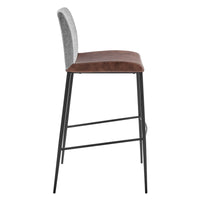 Set of Two Brown and Gray Bar Stools