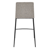 Set of Two Gray Faux Leather and Fabric Counter Stools