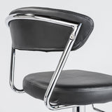 Adjustable Swivel Black Faux Leather Aluminum Stool