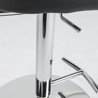 Adjustable Swivel Black Faux Leather Aluminum Stool