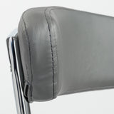 Adjustable Swivel Gray Faux Leather Aluminum Stool