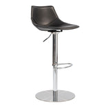 Edge Adjustable Swivel Black Faux Leather Stool