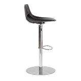 Edge Adjustable Swivel Black Faux Leather Stool