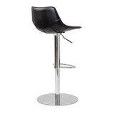 Edge Adjustable Swivel Black Faux Leather Stool