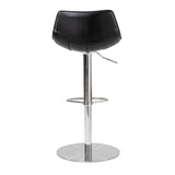 Edge Adjustable Swivel Black Faux Leather Stool