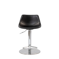 Edge Adjustable Swivel Black Faux Leather Stool