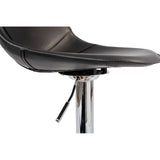 Edge Adjustable Swivel Black Faux Leather Stool