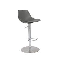 Edge Adjustable Swivel Gray Faux Leather Stool