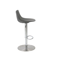 Edge Adjustable Swivel Gray Faux Leather Stool