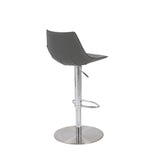 Edge Adjustable Swivel Gray Faux Leather Stool