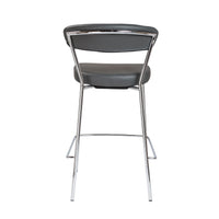 Set of Two Taper Black Faux Leather Counter Stools