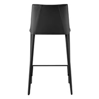 Rich Black Faux Leather Counter Stool