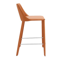 Rich Terra Cotta Faux Leather Counter Stool