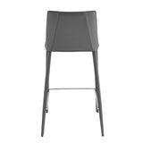 Rich Gray Faux Leather Counter Stool