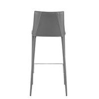 Rich Gray Faux Leather Bar Stool