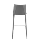 Rich Gray Faux Leather Bar Stool