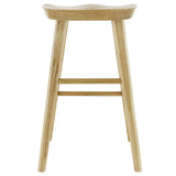 30" Light Natural Brown Solid Wood Bar Stool