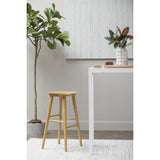 30" Light Natural Brown Solid Wood Bar Stool