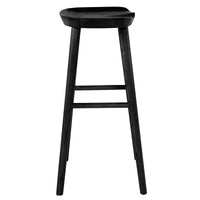 30" Black Solid Wood Bar Stool