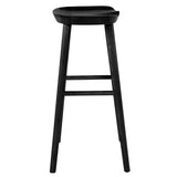 30" Black Solid Wood Bar Stool