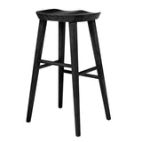 30" Black Solid Wood Bar Stool