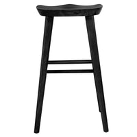 30" Black Solid Wood Bar Stool