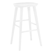 30" White Solid Wood Bar Stool