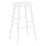 30" White Solid Wood Bar Stool