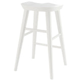 26" White Solid Wood Counter Stool