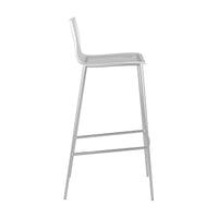 Set of Two Contemporary Acrylic and Nickel Bar Stools